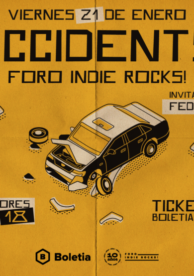 Accidents ofrecerá concierto en el Foro Indie Rocks!