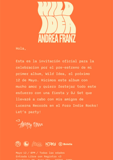 Asiste a la Release Party de Andrea Franz en Foro Indie Rocks!