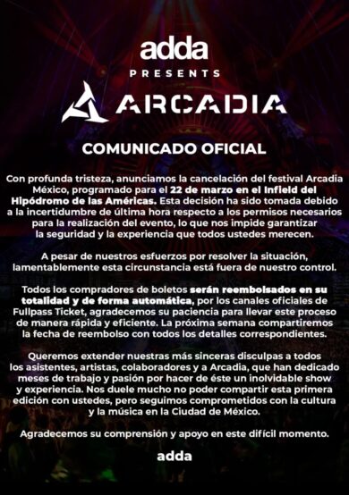 CANCELADO: Arcadia México 2025