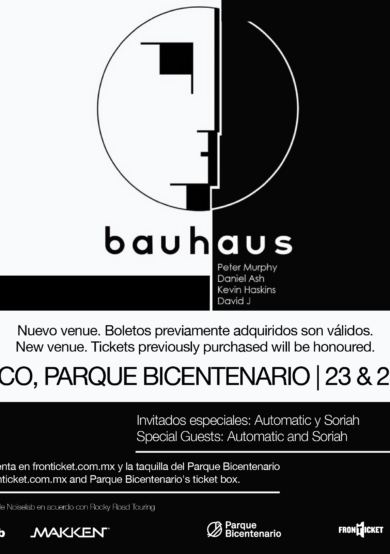 Bauhaus se presentará en el Parque Bicentenario
