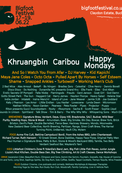 Caribou, Happy Mondays y Khruangbin encabezan el Bigfoot Festival 2022