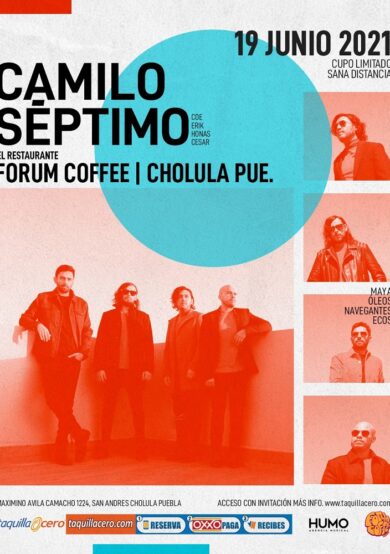 Camilo Séptimo ofrecerá concierto presencial en Puebla