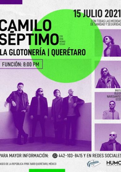 Camilo Séptimo ofrecerá show en vivo en Querétaro