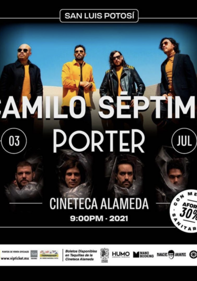 Camilo Séptimo y Porter se presentarán en Cineteca Alameda