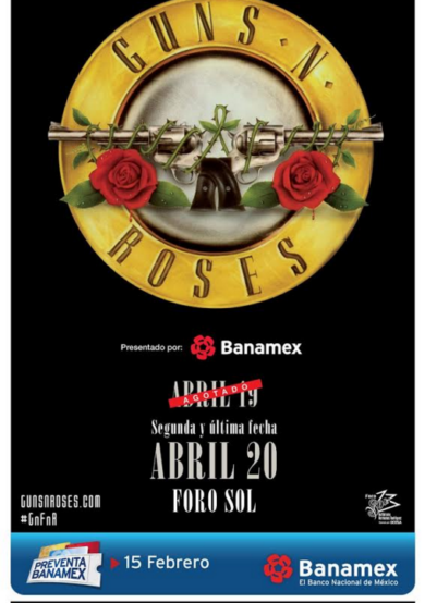 Guns N' Roses se presentará en el Foro Sol