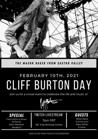 Cliff Burton de Metallica será recordado en evento online