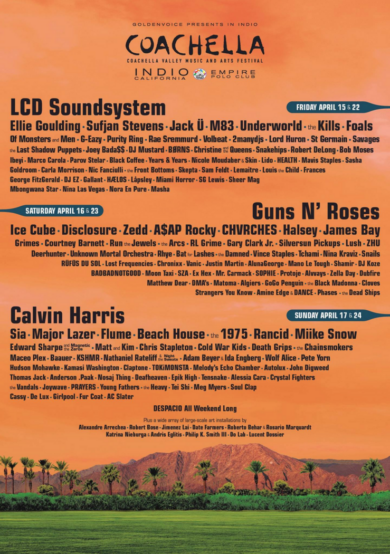 Lineup de Coachella 2016