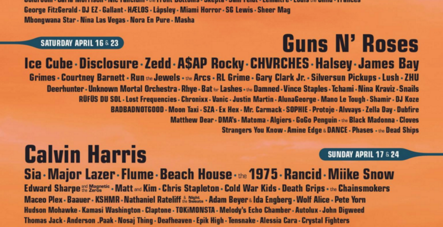 Lineup de Coachella 2016