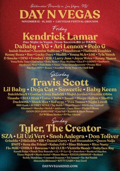 Kendrick Lamar y Travis Scott encabezan Day N Vegas 2021