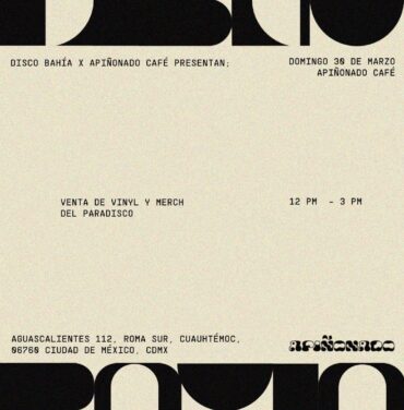 Disco Bahía se presentará en Apiñonado Café