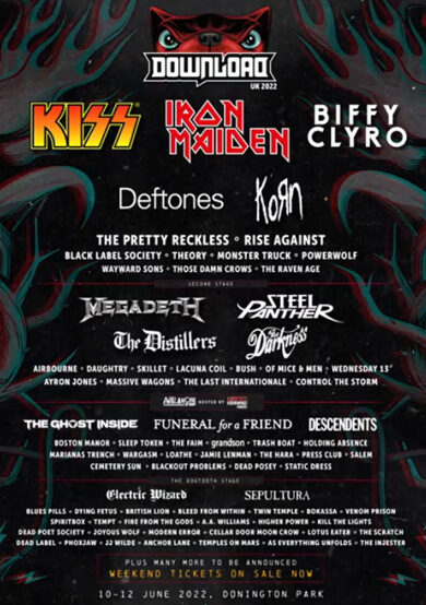Iron Maiden, Kiss, Megadeth y más en Download Festival 2022
