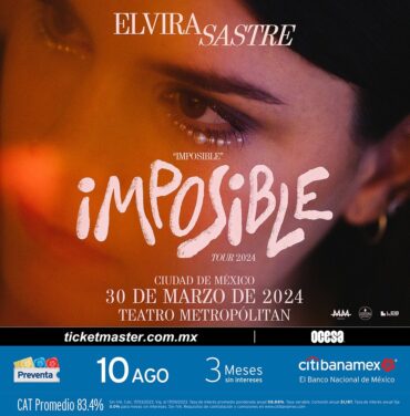 PRECIOS: Elvira Sastre se presentará en el Teatro Metropólitan