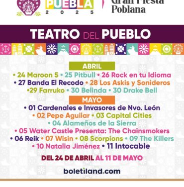Pitbull, The Killers, Scorpions y más en la Feria de Puebla 2025