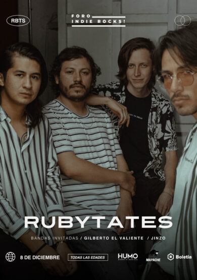 Rubytates ofrecerá concierto en el Foro Indie Rocks!