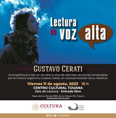 ¡Habrá lectura en voz alta con temática de Gustavo Cerati en el Cecut!