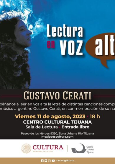 ¡Habrá lectura en voz alta con temática de Gustavo Cerati en el Cecut!