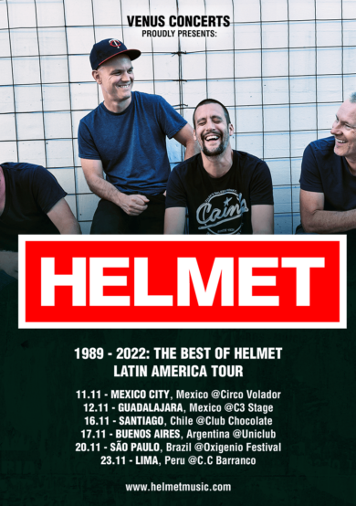 Helmet se presentará en el Circo Volador
