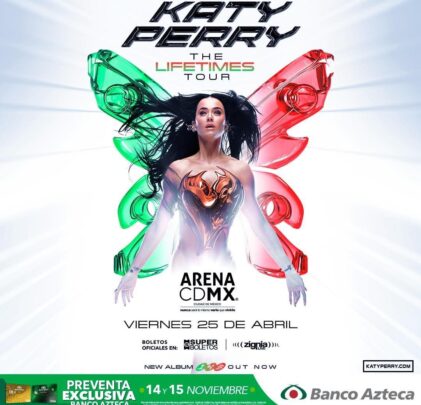 NUEVA FECHA: Katy Perry se presentará en la Arena CDMX
