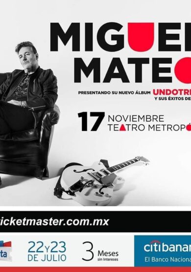 Miguel Mateos ofrecerá concierto en el Teatro Metropólitan