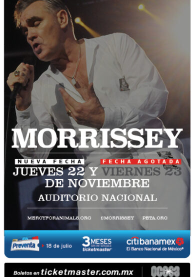 Morrissey se presentará en el Auditorio Nacional