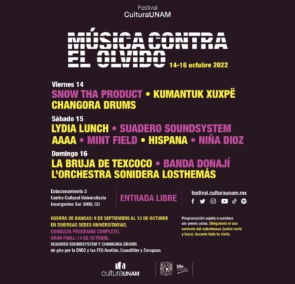 Música Contra El Olvido en el Festival Cultural UNAM 2022