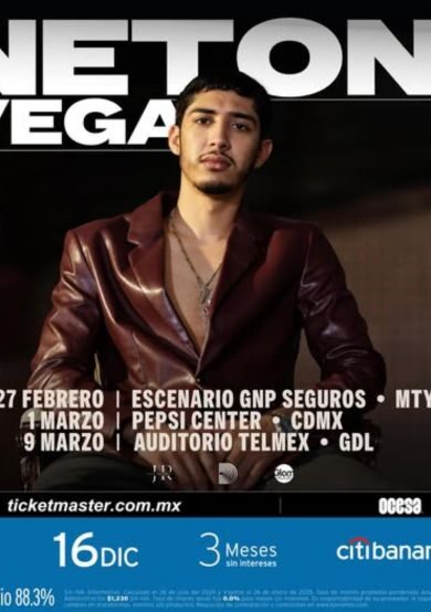 La fiesta tumbada de Neton Vega llegará al Pepsi Center WTC