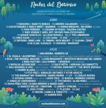 Conoce las presentaciones para Noches del Botánico 2023