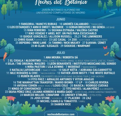 Conoce las presentaciones para Noches del Botánico 2023