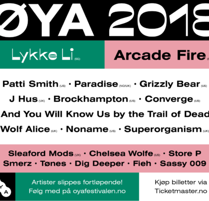 Conoce el cartel de Festival Øya 2018