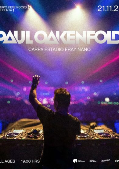 PRECIOS: Paul Oakenfold se presentará en la Carpa Estadio Fray Nano