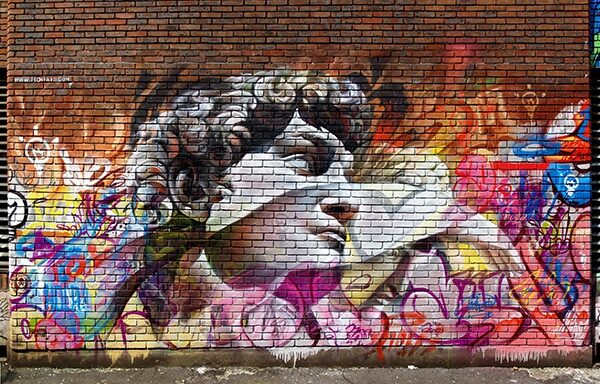 Pichi & Avo reinventan el arte de Miguel Ángel en graffiti