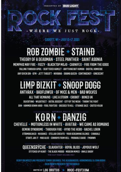 Rob Zombie y Korn encabezan el lineup de Rock Fest 2021
