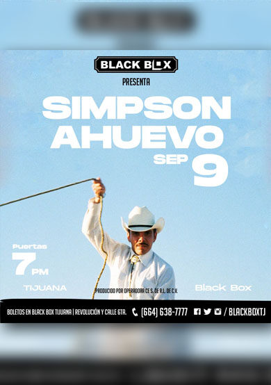 Simpson Ahuevo se presentará en el Black Box de Tijuana