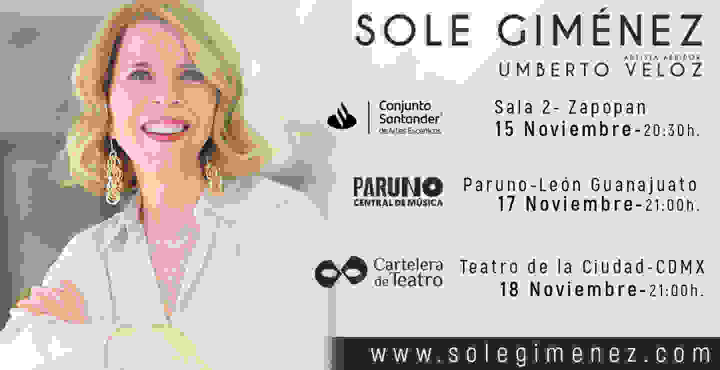 Sole Giménez estará en el Teatro de la Ciudad