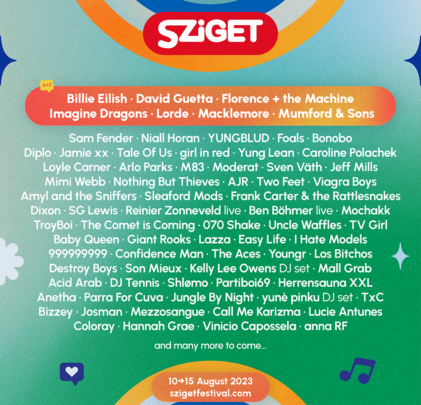 ¡Conoce el line up del Sziget Festival 2023!
