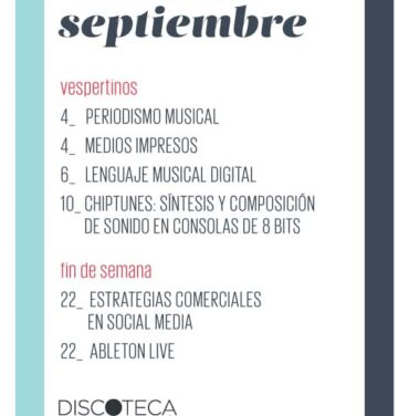 Talleres de septiembre en Discoteca