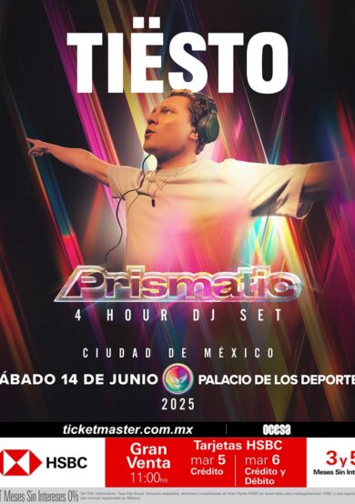 PRECIOS: Tiësto se presentará en el Palacio de los Deportes