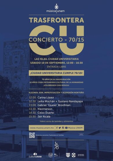 Trasfrontera: la UNAM celebrará 70 años de CU con música