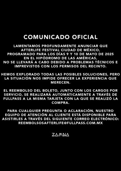 CANCELADO: Afterlife Festival Mexico City 2025