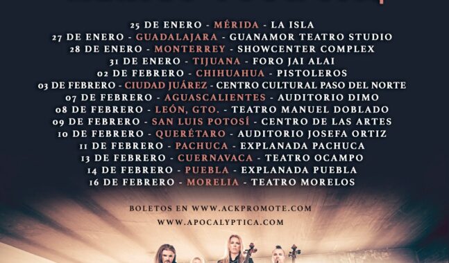 Apocalyptica anuncia tour por México