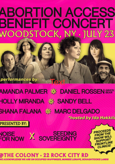 Se llevará a cabo concierto benéfico pro al aborto en Woodstock
