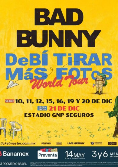 NUEVA FECHA: Bad Bunny se presentará en el Estadio GNP Seguros