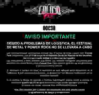 CANCELADO: Coloso Fest en la Ciudad de México