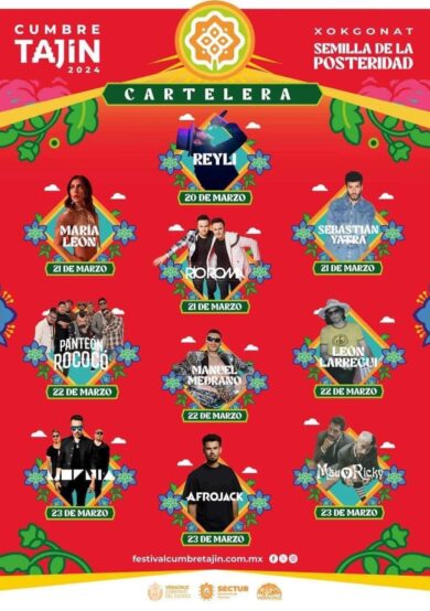 Conoce el cartel del Festival Cumbre Tajín 2024