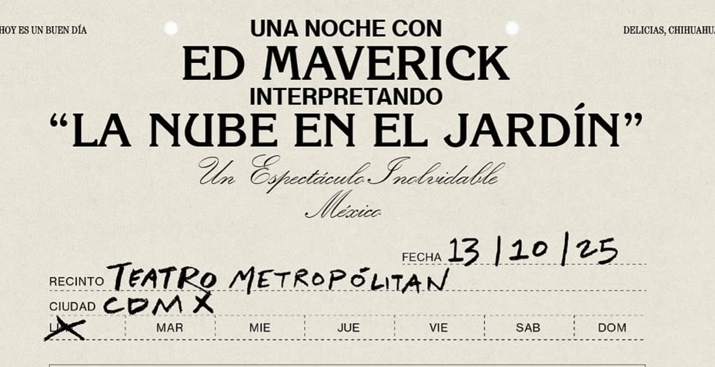 SOLD OUT: Ed Maverick se presentará en el Teatro Metropólitan