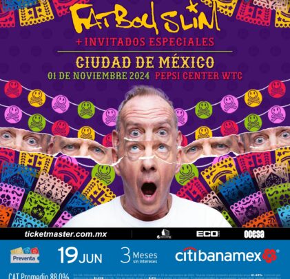 PRECIOS: Fatboy Slim llegará al Pepsi Center WTC