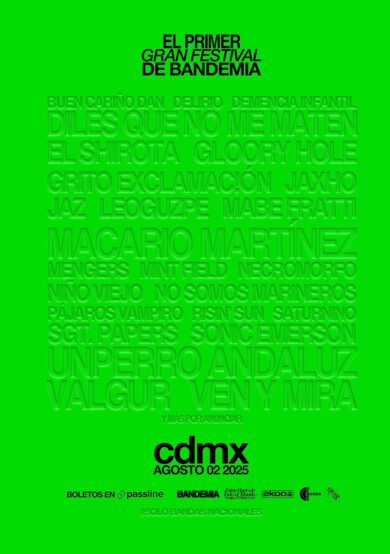 PRECIOS: Este es el lineup del Primer Gran Festival de Bandemia