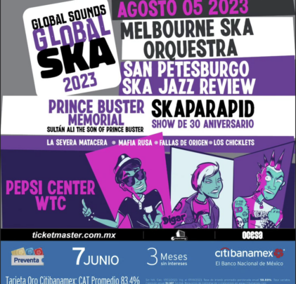 El Global Ska llegará al Pepsi Center WTC