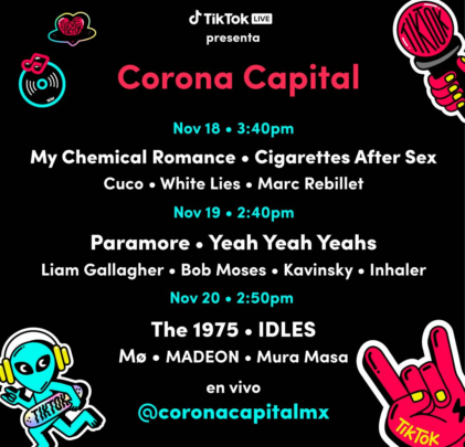 Disfruta del Corona Capital 2022 a través de TikTok