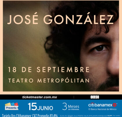 José González se presentará en el Teatro Metropólitan